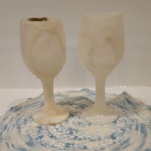 Elegant Marble Wine Goblets